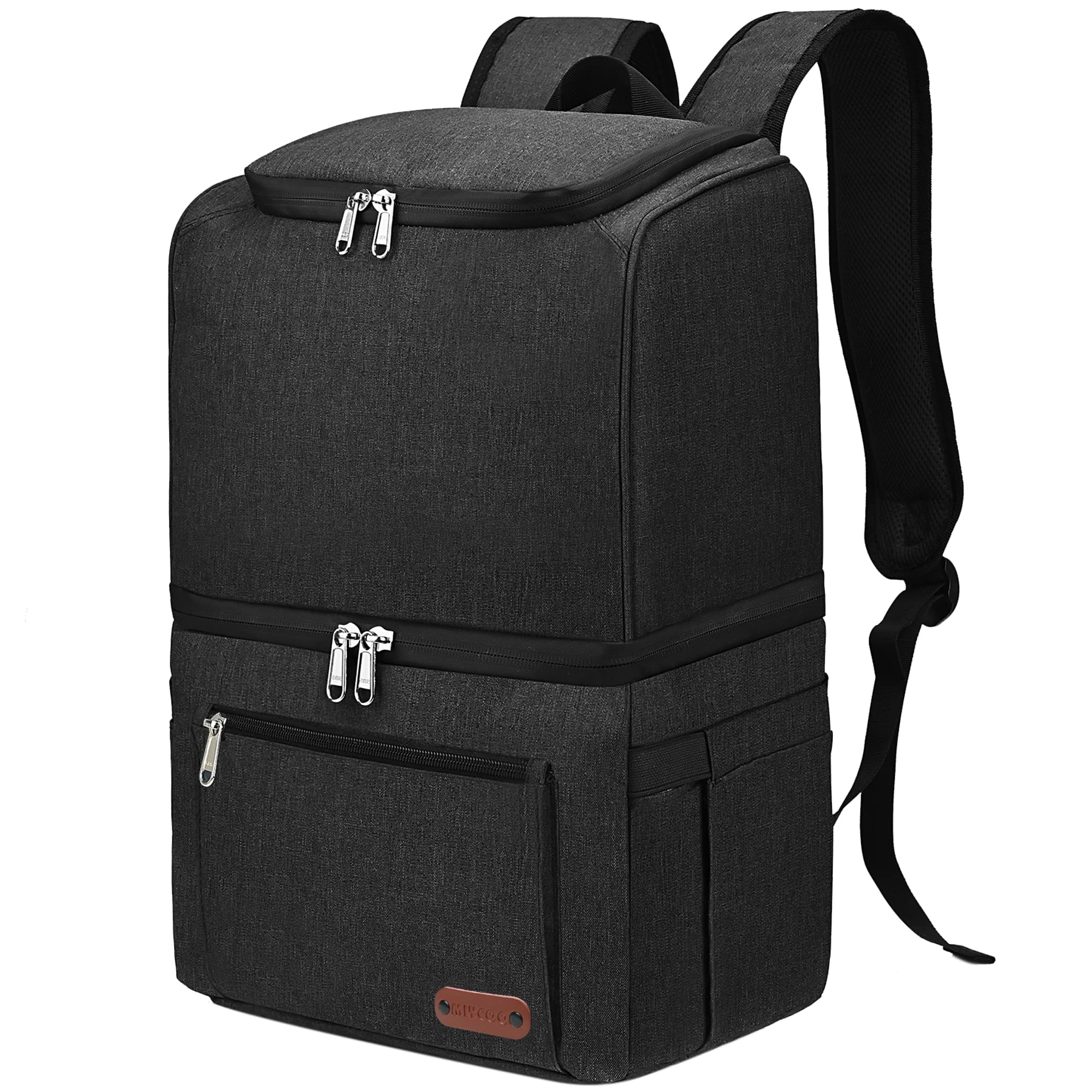MIYCOO Insulated Cooler Backpack for Men & Women - 35 Can Capacity, Lightweight Double Deck Lunch Bag for Hiking, Travel, Picnics, Camping, Fishing, Beach Days & Outdoor Adventures