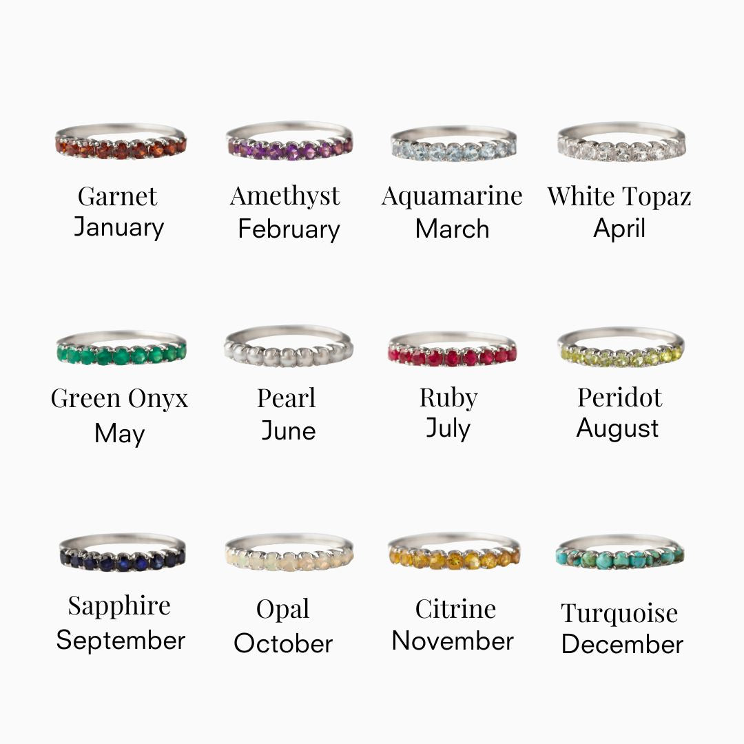 Personalized Birthstone Ring - Custom Name & Date Engraving - Perfect for Anniversaries, Birthdays & Gifts