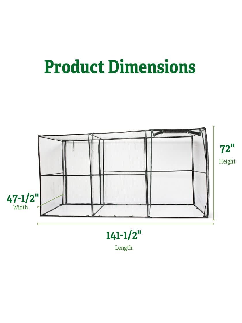 Tall Crop Cage Plant Protection Tent - 6ft H Garden Greenhouse with Zippered Door | Durable Outdoor Plant Covers for Vegetables, Flowers & Lawn Crops | Perfect for Backyard Gardening, Raised Beds & Organic Farming