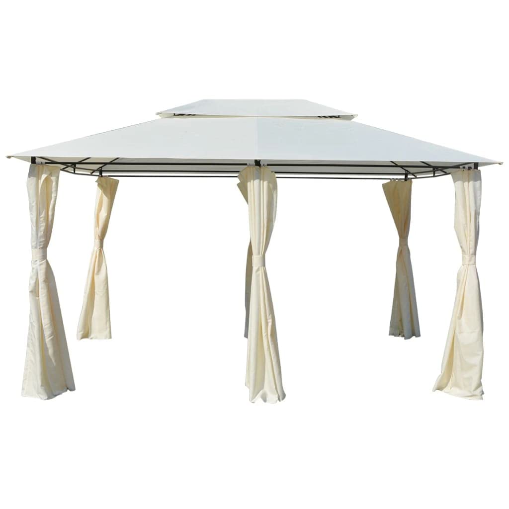 BLUECC White Outdoor Patio Marquee with Curtains - 157.5