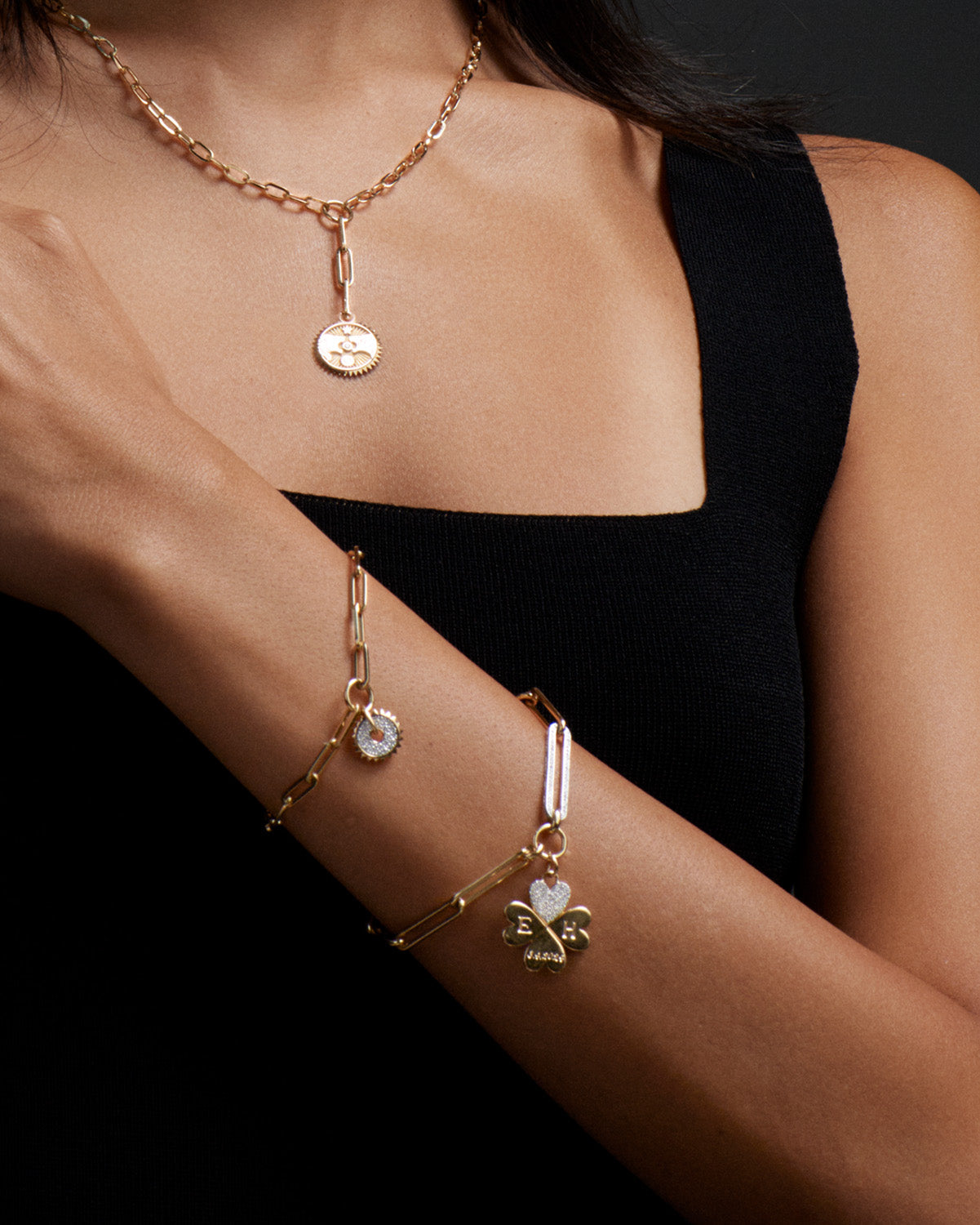 Pave Disk Classic Fob Clip Chain Bracelet for Women - Elegant Jewelry Gift for Birthday, Anniversary & Special Occasions