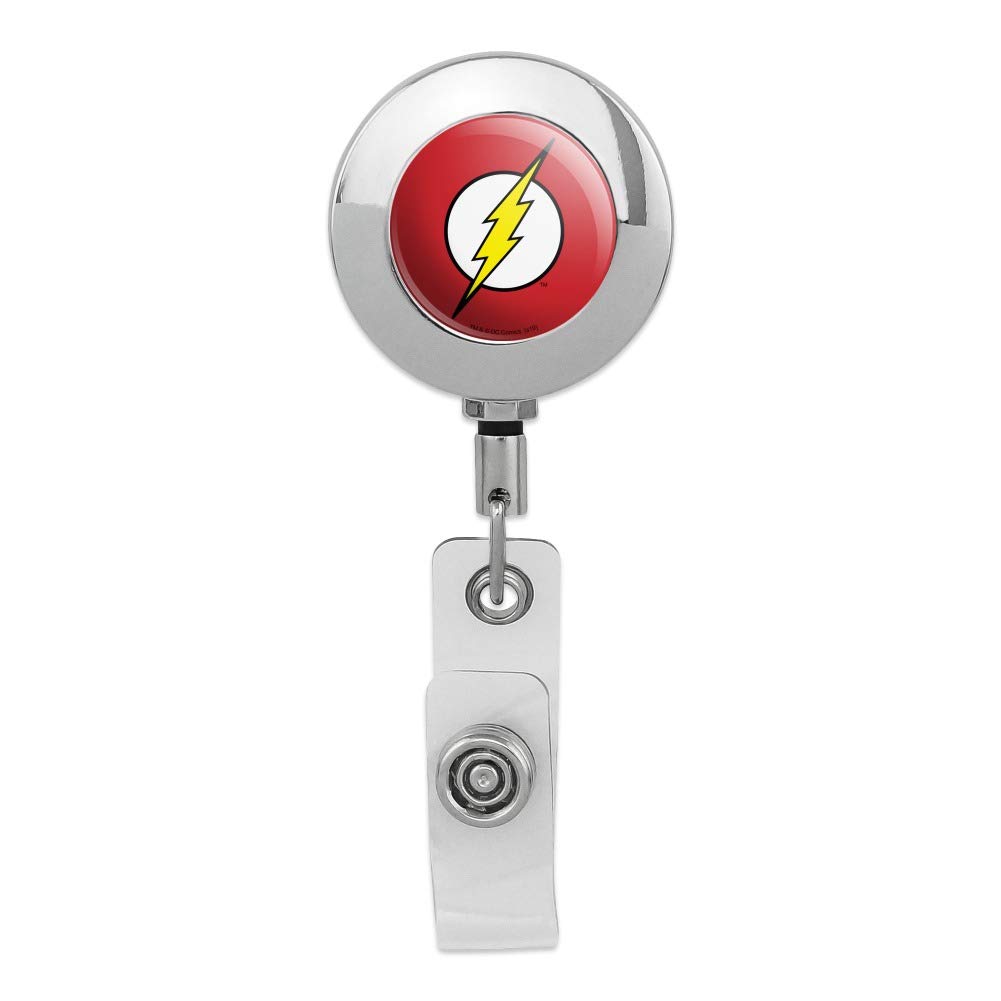 Premium Metal Chrome Flash ID Badge Holder - Lightning Bolt Logo for Work & Events