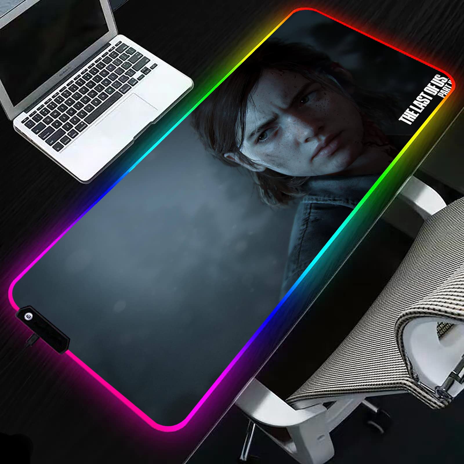 The Last of Us LED Gaming Mouse Pad - RGB Large Non-Slip Rubber Base Keyboard & Desk Mat (31.5