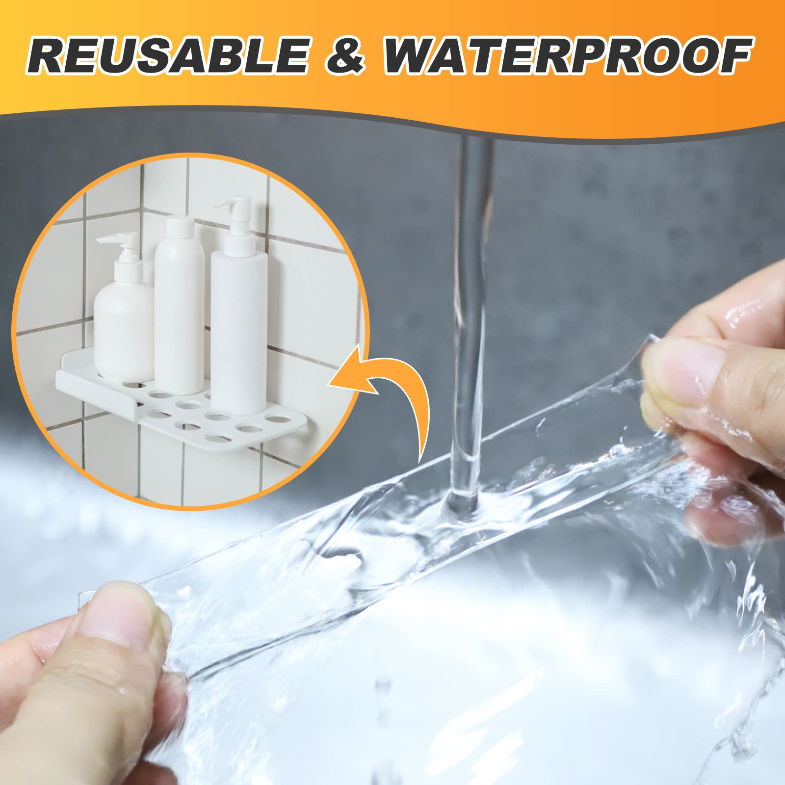 Strong Double Sided Tape - Heavy Duty Clear Mounting Adhesive, Waterproof Transparent 16.4FT Removable Wall Tape for Posters, Photos & Decor - Perfect for Home, Office & DIY Projects