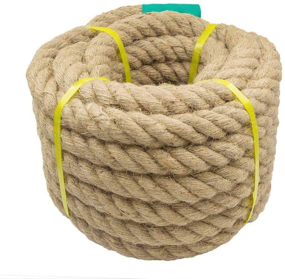 Natural Jute Rope 10m - Manila Rope Garden Twine Burlap Rope for DIY Projects, Crafts & Commercial Use - Indoor/Outdoor Tan & Brown Rope (26mm-10m) - Perfect for Home Decor, Gift Wrapping & Gardening