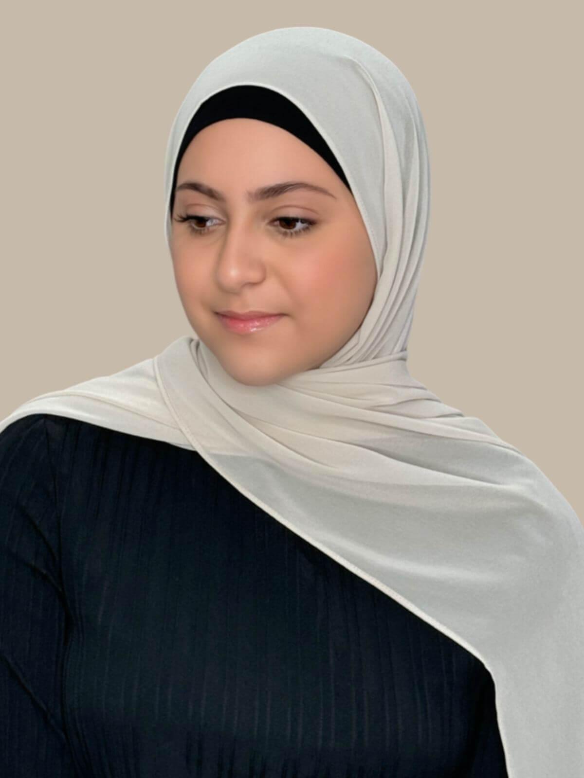 Luxury Chiffon Hijab for Women - Modish Girl Ancient Ivory Scarf - Perfect for Daily Wear, Prayer, and Special Occasions
