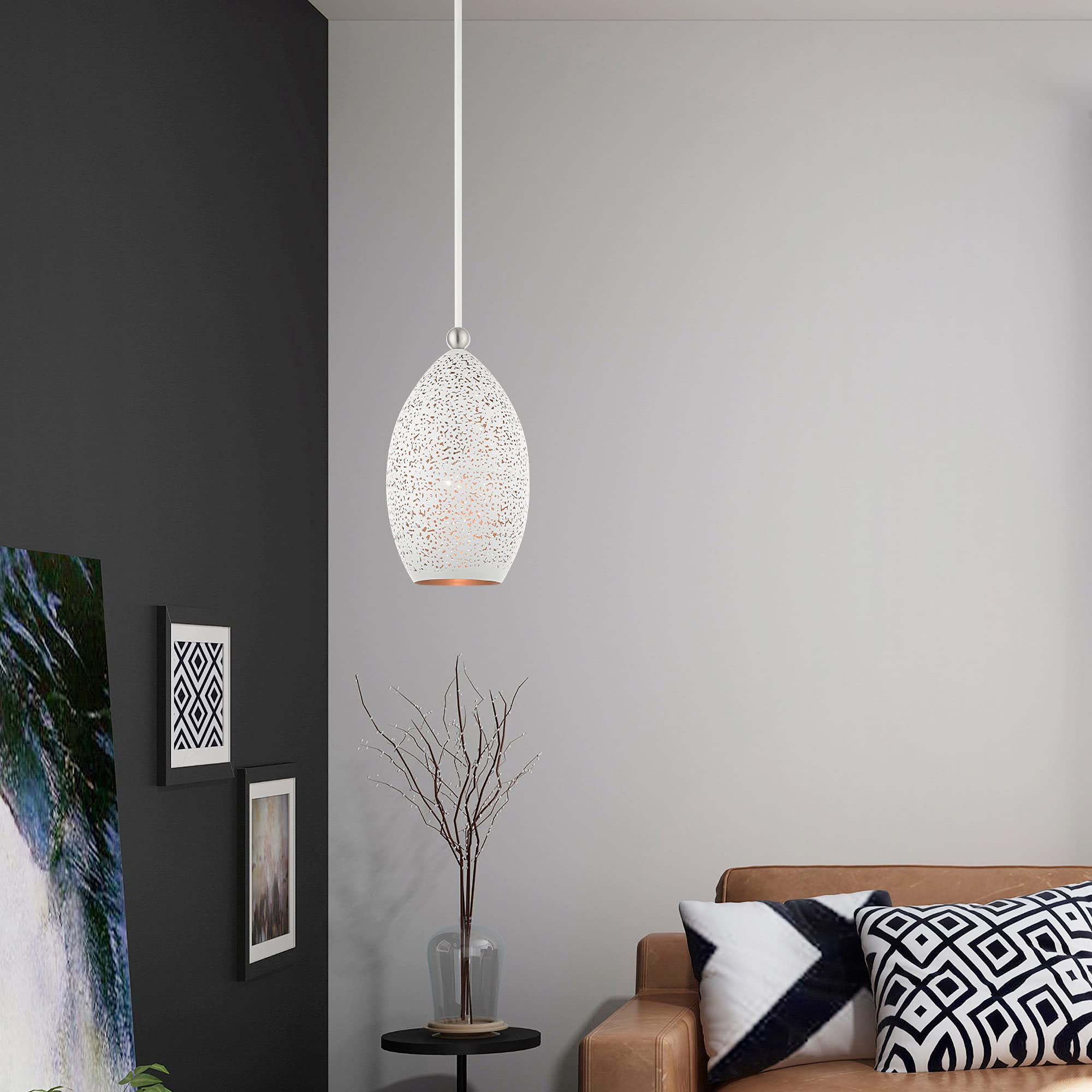 Livex Lighting 49182-80 Nordic Gray Single Light Pendant - Modern Scandinavian Style Ceiling Light for Dining Room, Kitchen Island or Bedroom