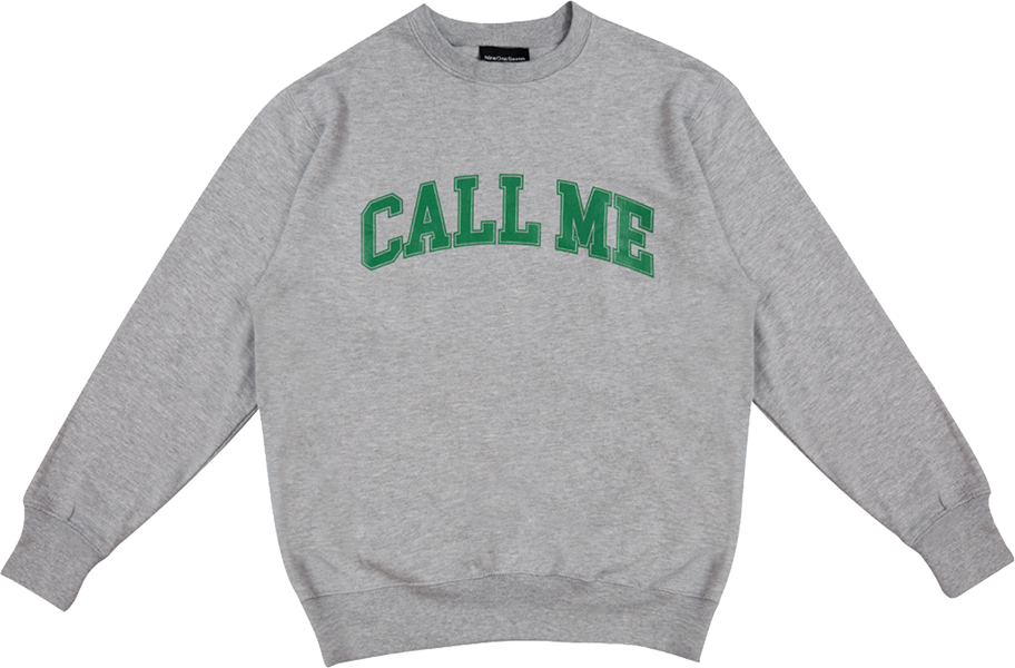 Call Me 917 Logo Crewneck Sweatshirt - Medium Heather Grey | Trendy Streetwear for Casual Outfits & Urban Fashion