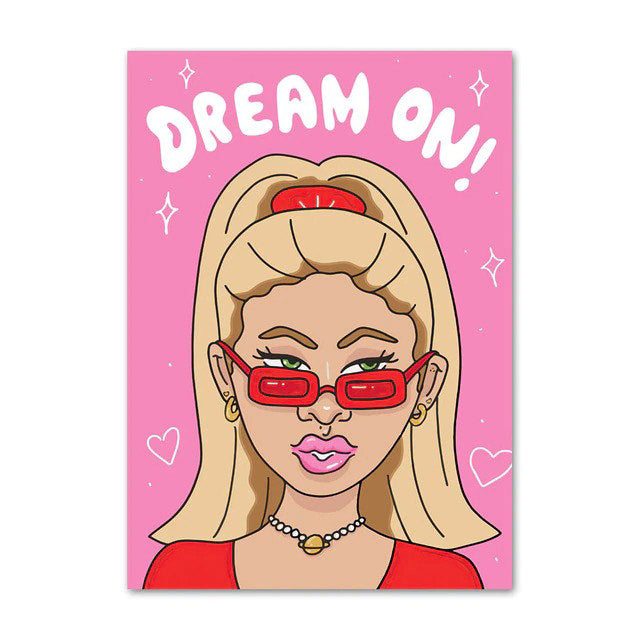 Trendy Hot Pink Girly Canvas Posters - Aesthetic Wall Art for Teen Girls' Bedroom & Dorm Room Decor