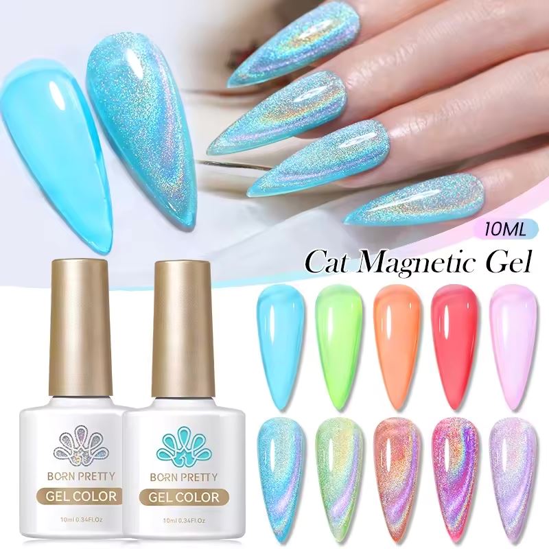 Born Pretty Magnetic Cat Eye Gel Polish - Long Lasting Nail Lacquer for Salon Quality Manicures at Home | Perfect for Parties, Weddings & Special Occasions