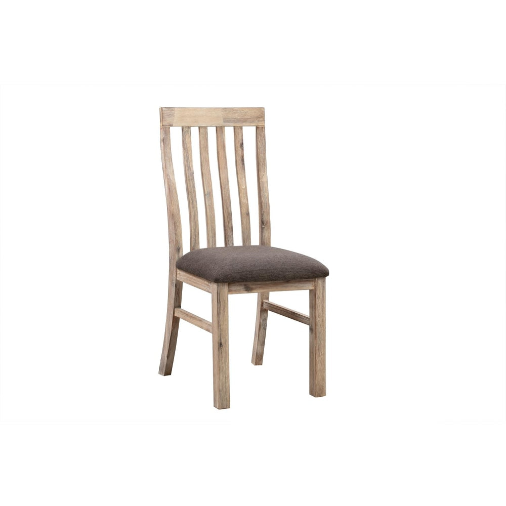 2 Pack Solid Acacia Wood Dining Chairs with Leatherette Upholstery & Oak Veneer Finish - Modern Kitchen & Dining Room Furniture for Home & Restaurant Use