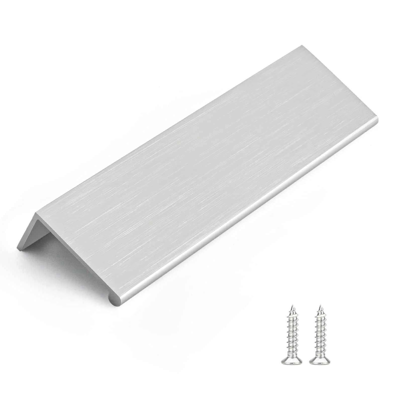 Rergy 10 Pack Brushed Nickel Cabinet Pulls - 5 Inch Finger Pulls & Edge Pulls for Kitchen Cabinets | Durable Hardware for Drawers, Wardrobes & Furniture Installation