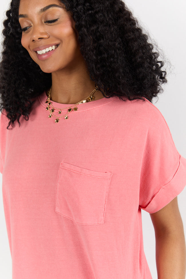 Coral T-Shirt Dress for Women - Soft & Comfortable Casual Summer Dress - Perfect for Beach, Travel, and Everyday Wear