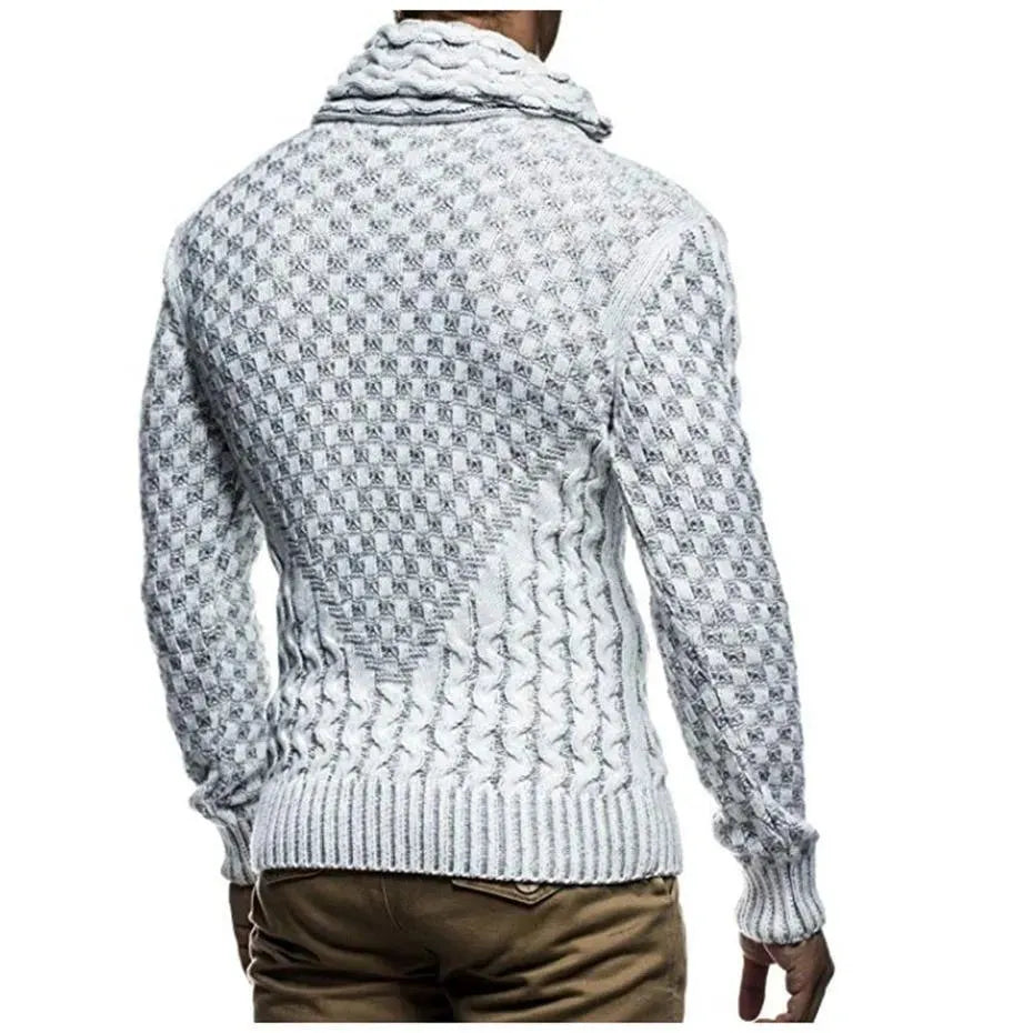 Premium Men's Turtleneck Sweater - Soft Winter Knit Pullover for Business Casual & Outdoor Activities