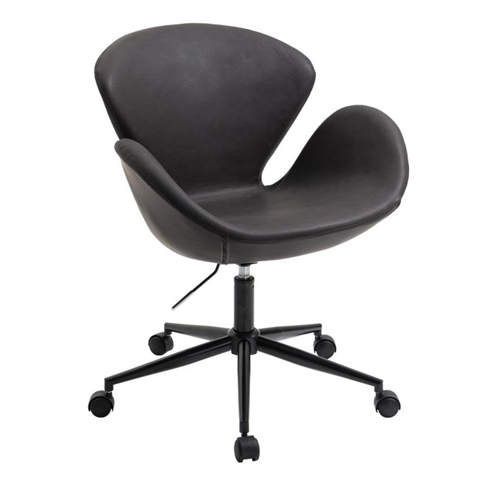 American Furniture Classics AW801 Ergonomic Office Chair - Black - Adjustable Height & Lumbar Support for Home & Office Workspaces