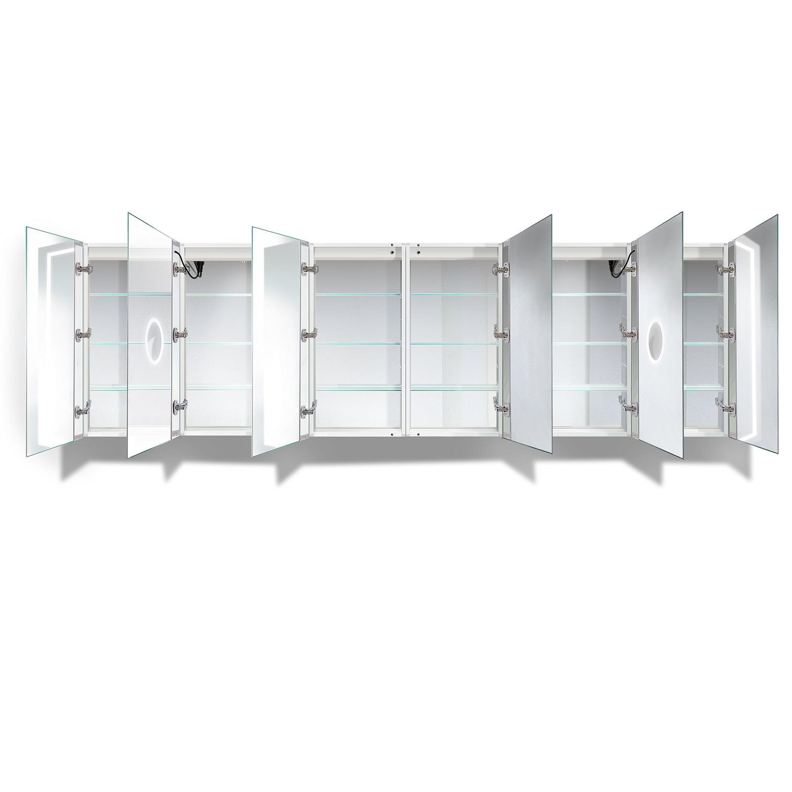 Krugg Svange 36 Inch LED Bathroom Mirror Medicine Cabinet with Adjustable Dimmer & Anti-Fog Function - Perfect for Modern Bathrooms, Vanities and Spa-Like Retreats