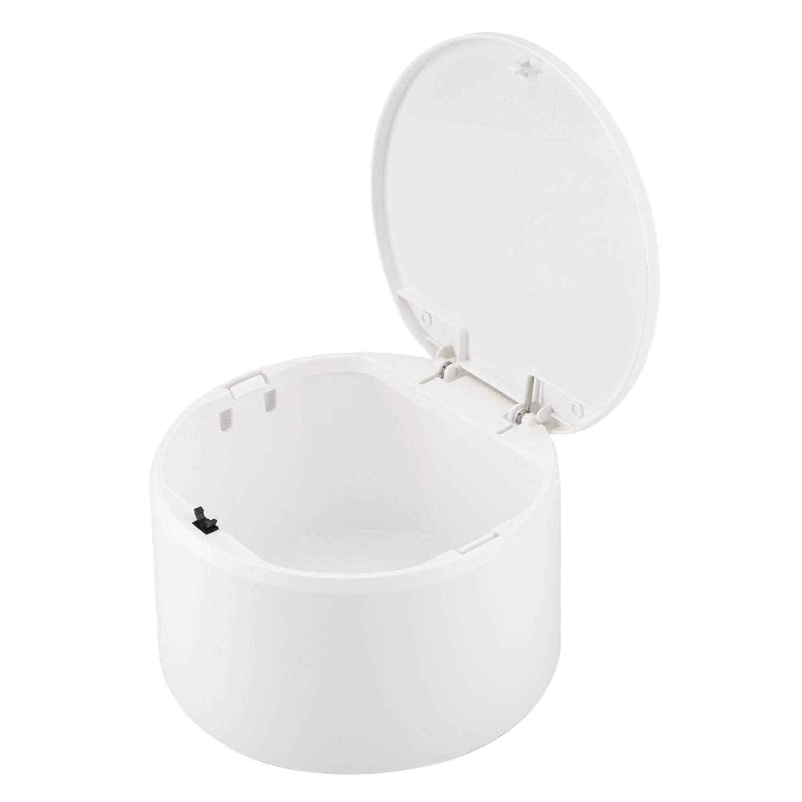 SALUTUY Double Layer Small Trash Can for Desk, Coffee Table, Office & Home - Compact Waste Bin with Lid, White - Perfect for Kitchen, Bathroom, Bedroom & Workspace Organization