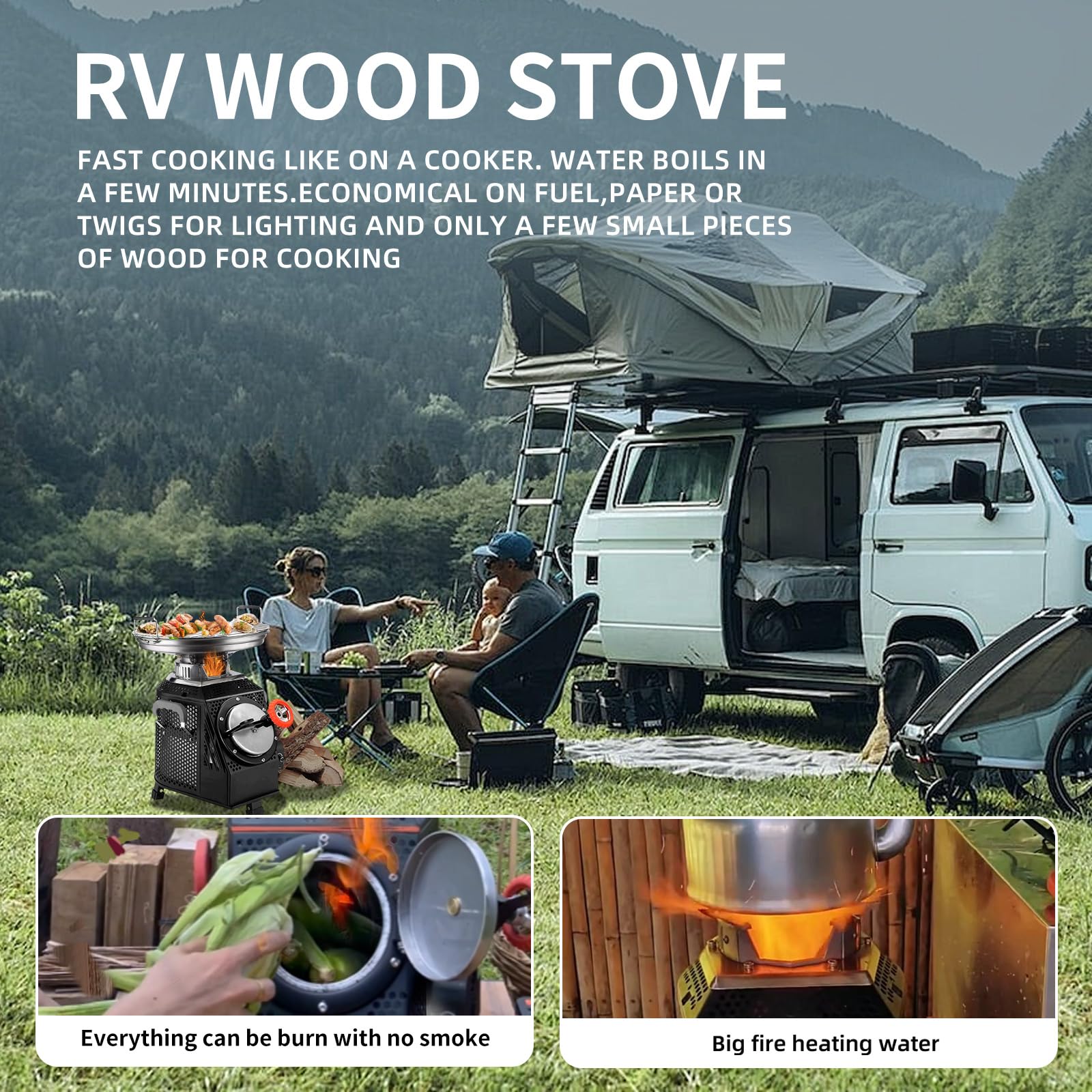 Portable Wood Burning Camp Stove - 16