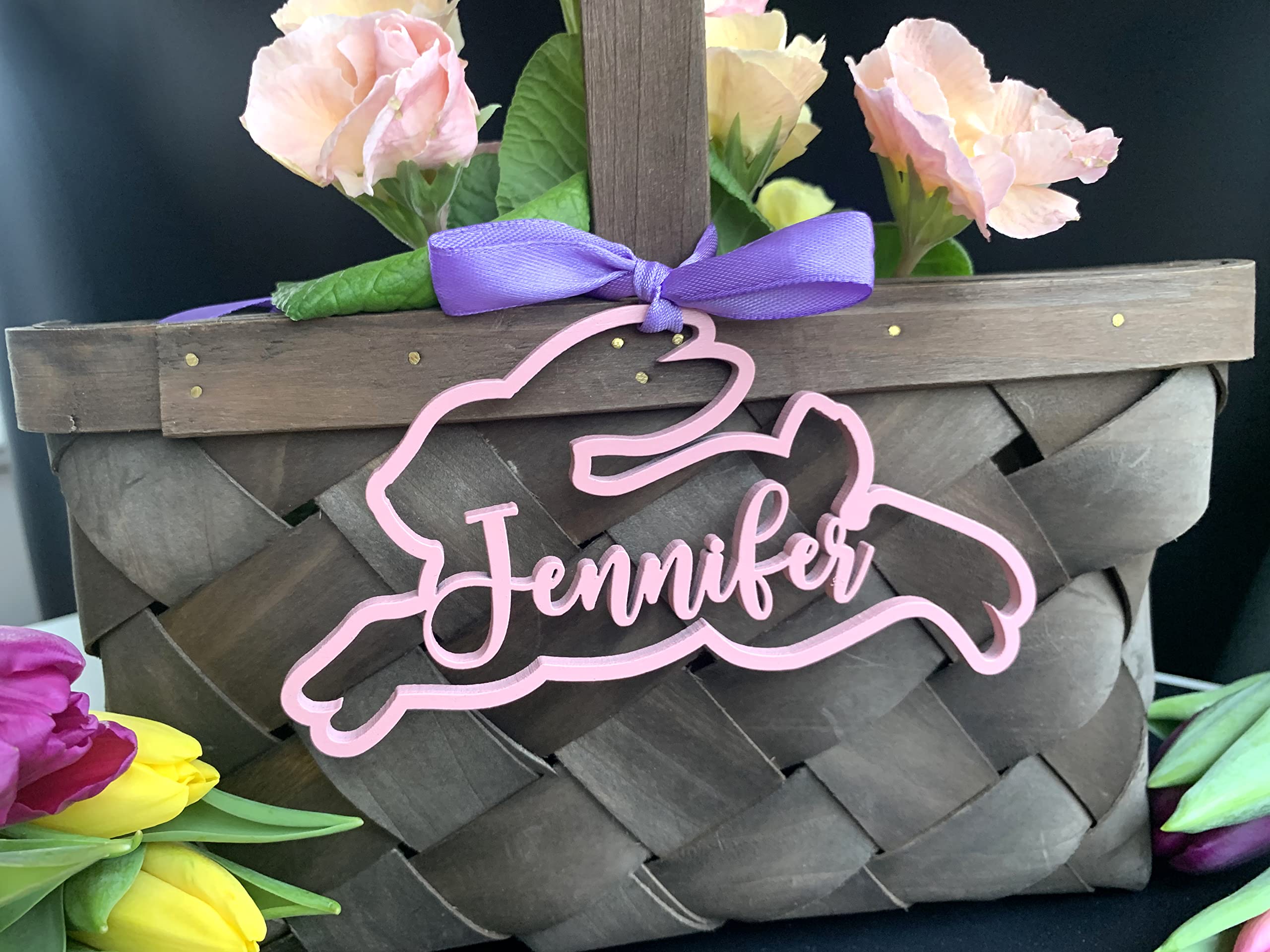 Custom Easter Basket Tags & Personalized Bunny Name Tags - Easter Table Decorations & Gift Tags for Easter Celebrations, Parties, and Holiday Gifting