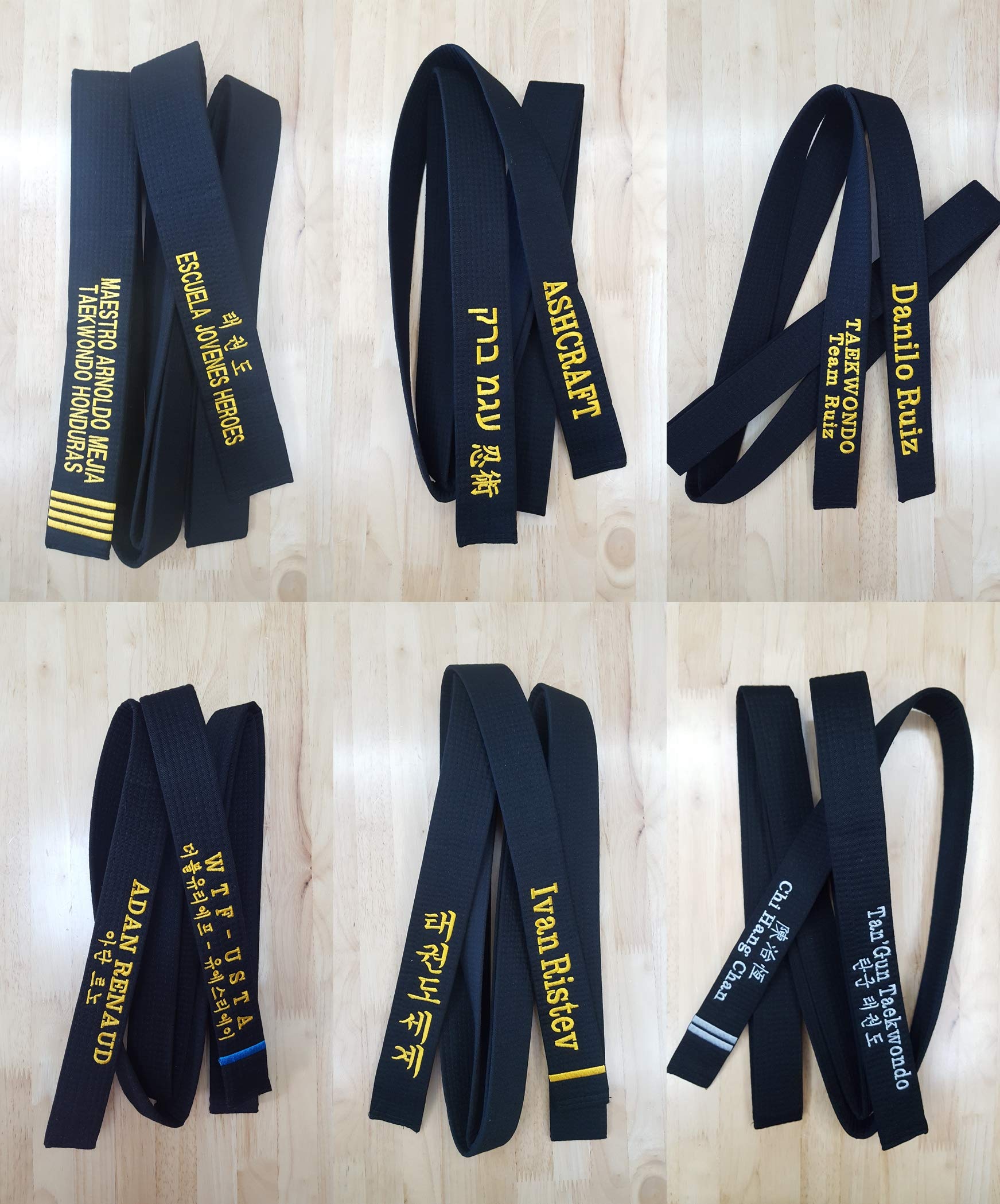 Premium Black Martial Arts Belt for Karate, Taekwondo, Judo & BJJ - 2.0
