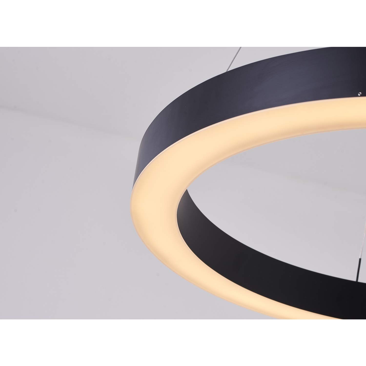 Bethel A Matte Black Halo Ring LED Light with White Acrylic Diffuser - Perfect for Home Decor, Photography Lighting, and Studio Setup