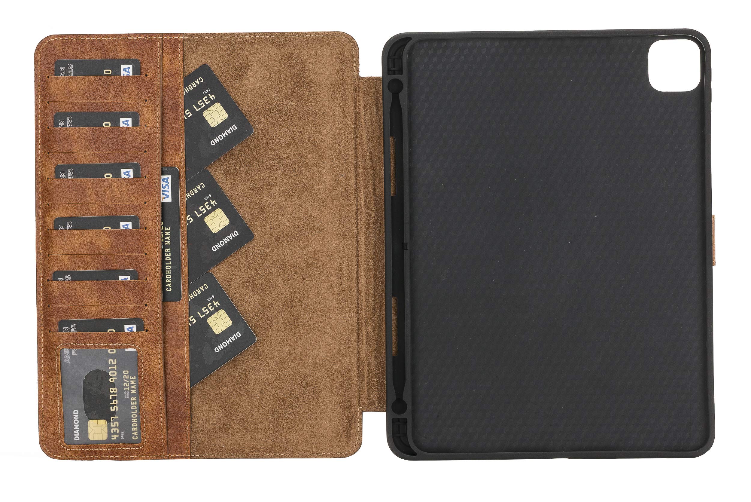 Venito Parma Genuine Leather iPad Pro 11 Case (2020 & 2021 Models) - Handmade Folio Stand Cover with Card Slots | Perfect for Work, Travel & Home Office Use (Antique Brown)