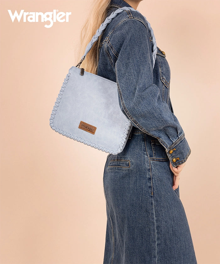 Wrangler Braided Crossbody Bag for Women - Stylish Leather Shoulder Purse with Adjustable Strap, Perfect for Travel, Shopping & Everyday Use