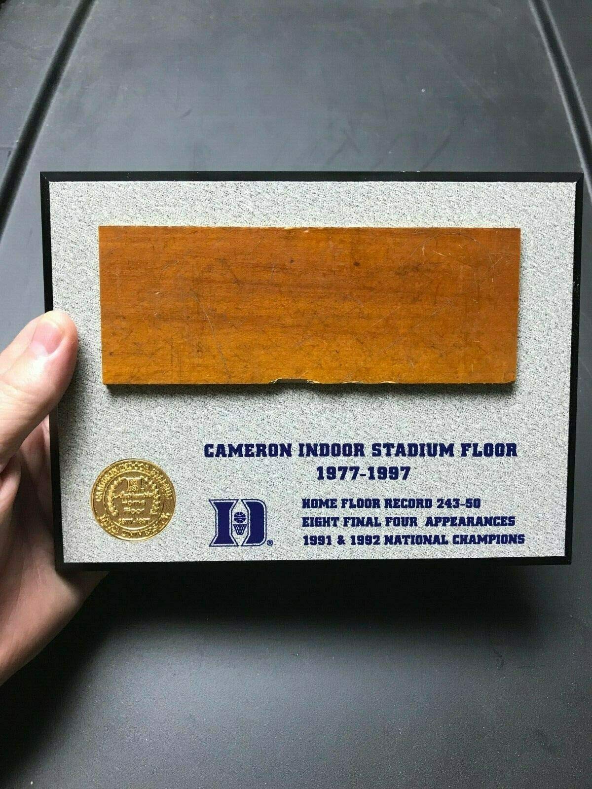 Authentic Duke Blue Devils Cameron Indoor Stadium Plaque with Real Court Floor - Perfect for Home, Office & Sports Memorabilia Collection