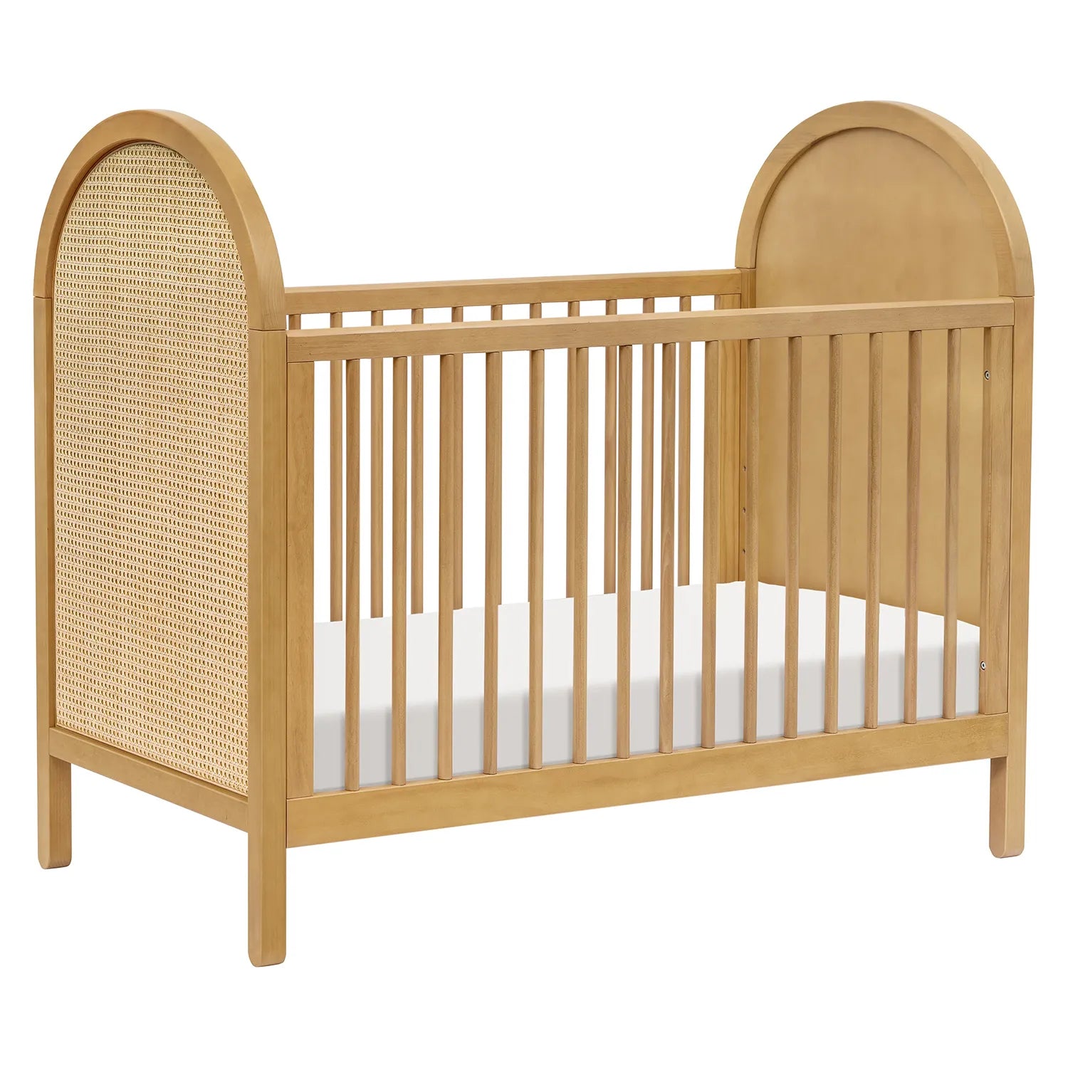 Bondi Cane 3-in-1 Convertible Baby Crib with Toddler Bed Rail & Changing Table - Modern Nursery Furniture for Newborns to Toddlers - Perfect for Small Spaces & Room Sharing
