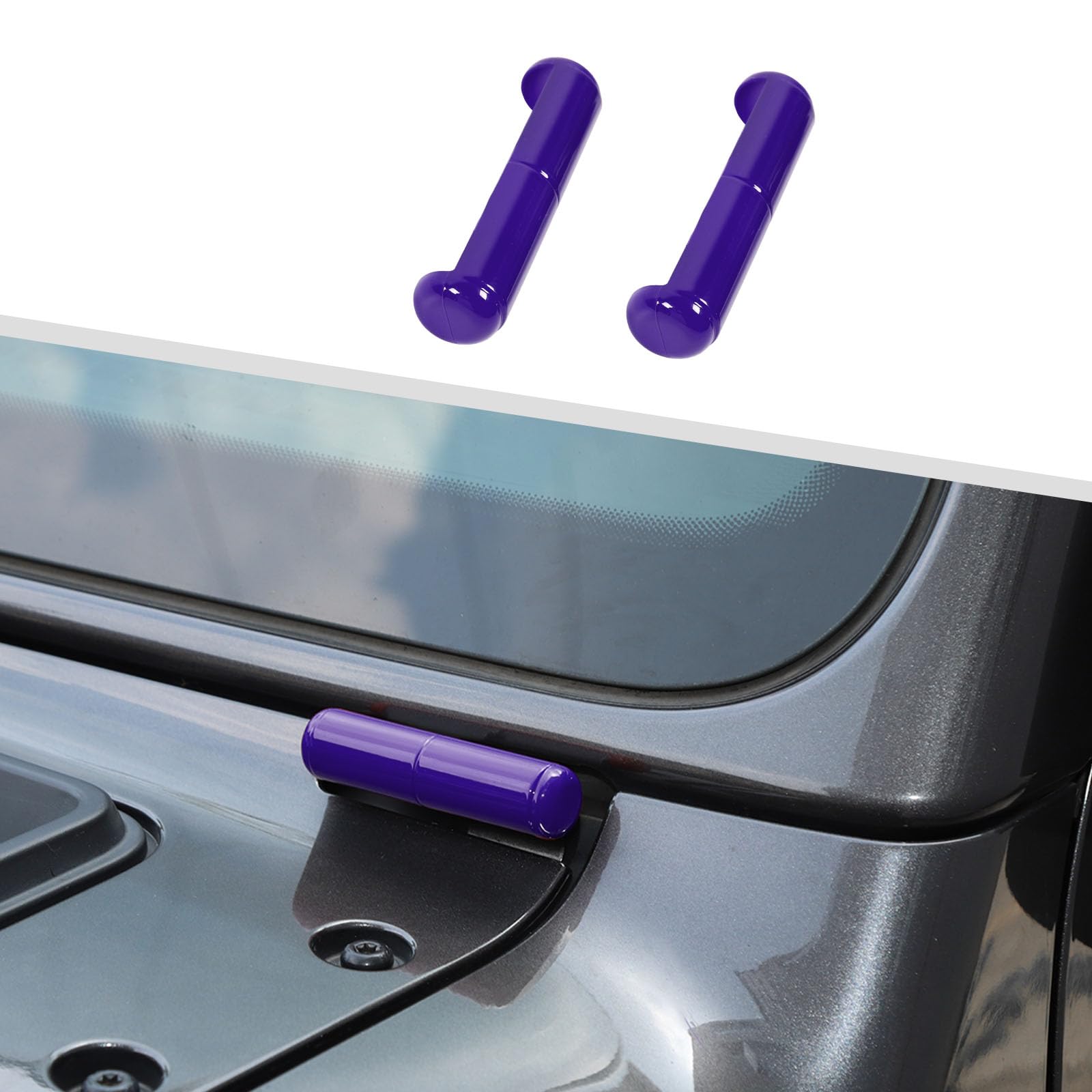 Jeep Wrangler JL JLU & Gladiator JT 2018-2024 Front Windshield Hinge Cover Trim - 1 Pair Purple Accessories for Off-Road Protection & Style Enhancement