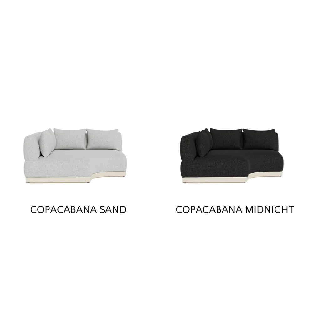 Amalfi Outdoor Curved Corner Sectional Sofa Set - Waterproof Patio Furniture for Backyard, Poolside & Garden - Modern All-Weather Wicker Conversation Set with Cushions