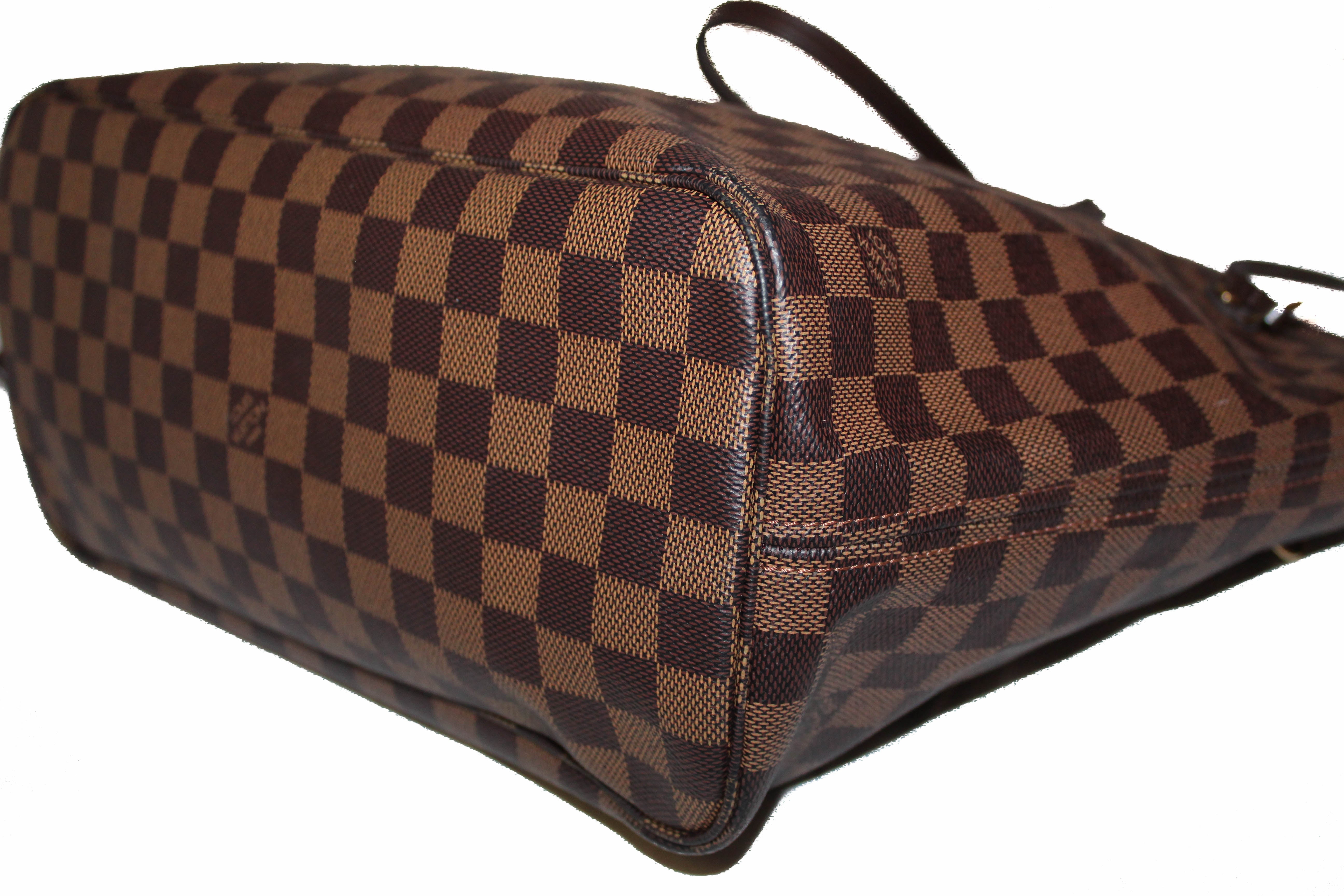 Authentic Louis Vuitton Damier Ebene Canvas Neverfull MM Tote Bag - Luxury Designer Shoulder Handbag for Women, Perfect for Work, Travel & Everyday Use