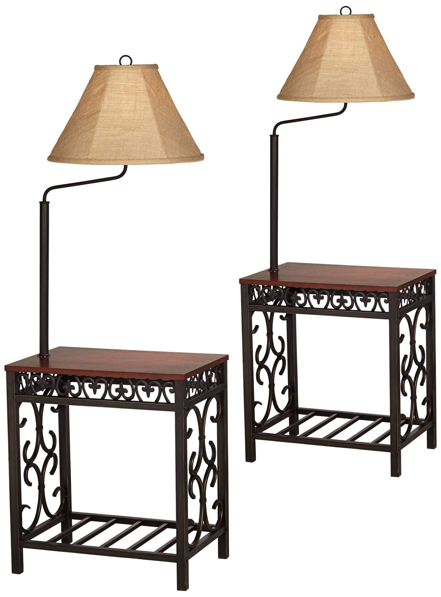 Regency Hill Travata Country Cottage Floor Lamp with End Table - 54