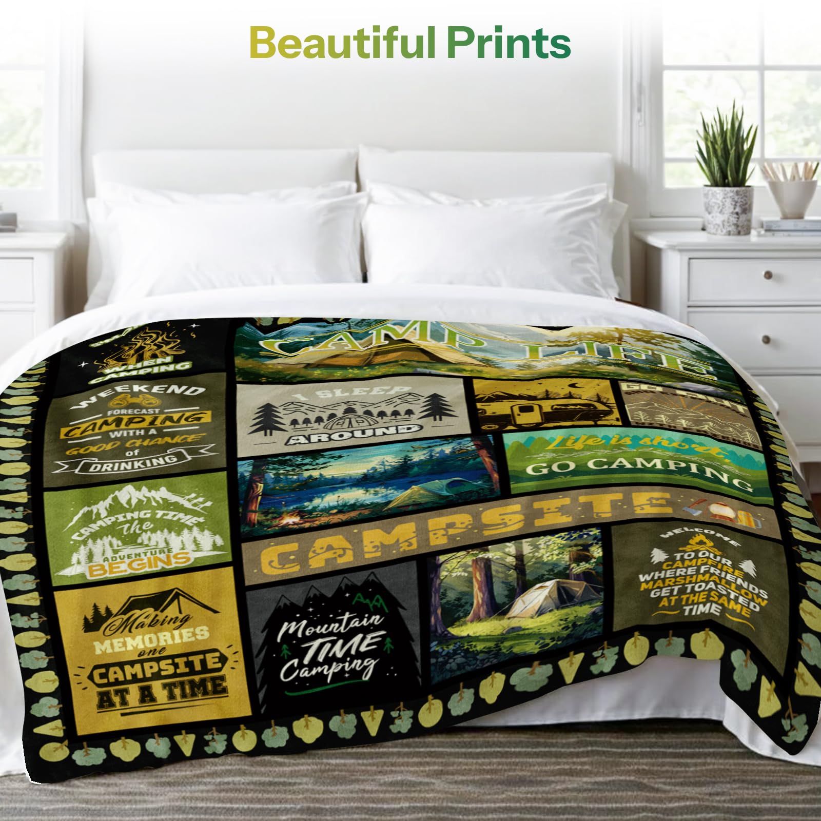 40x50 Inch Premium Camping Blanket - Perfect Outdoor Gift for Men & Women - Ideal for Hiking, Picnics, Beach & Camping Trips - Great Birthday, Christmas & Thanksgiving Present for Campers