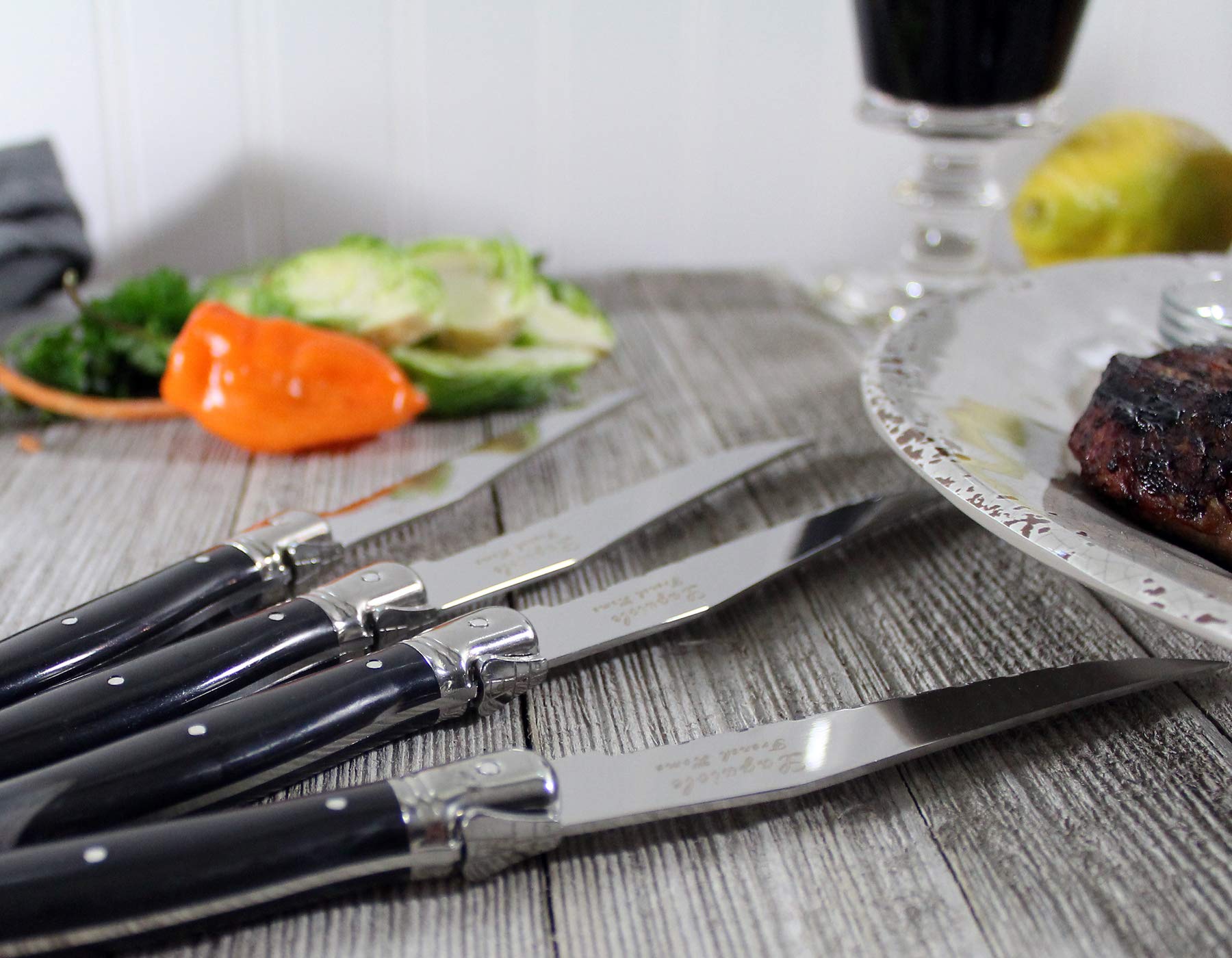 Premium French Laguiole 20-Piece Flatware Set - Stainless Steel Cutlery Set for 4 - Elegant Black Onyx Knives, Spoons & Forks - Perfect for Fine Dining, Wedding Gifts & Upscale Dinner Parties