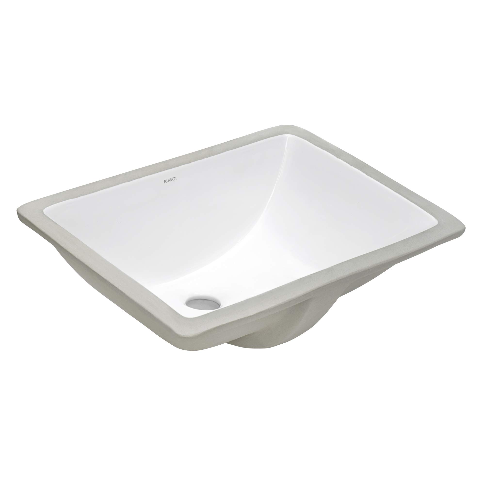 Ruvati 18 x 13 Inch Undermount Bathroom Sink - White Rectangular Porcelain Ceramic Sink with Overflow - Small Vanity Sink for Bathroom & RV - Durable & Stylish Design - Perfect for Modern Homes, Apartments, and Tiny Houses