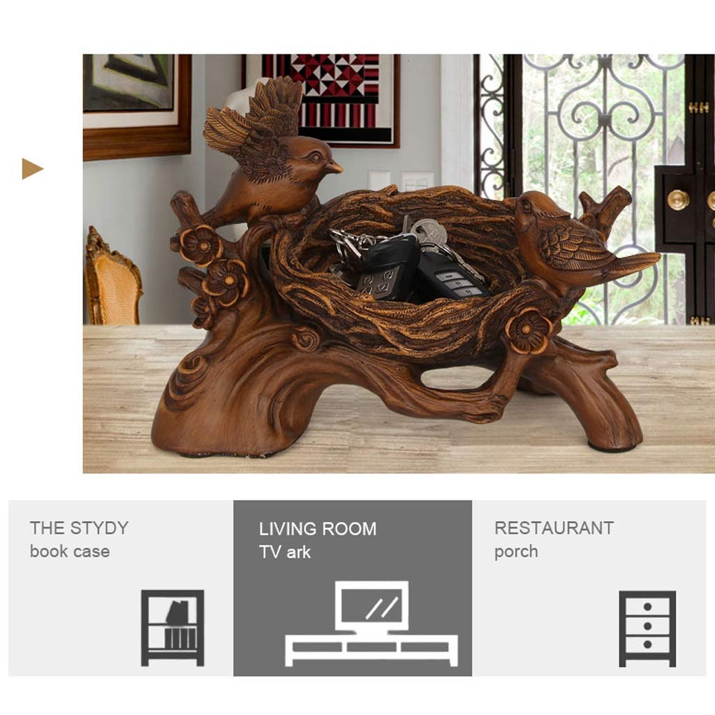Magpie Bird Nest Style Key Tray - Creative Entryway Key Storage Box with Lid for Keys, Candy, Remote Control - Decorative Porch & Coffee Table Tray for Home Organization (Perfect for Entryway, Living Room & Office Desk)
