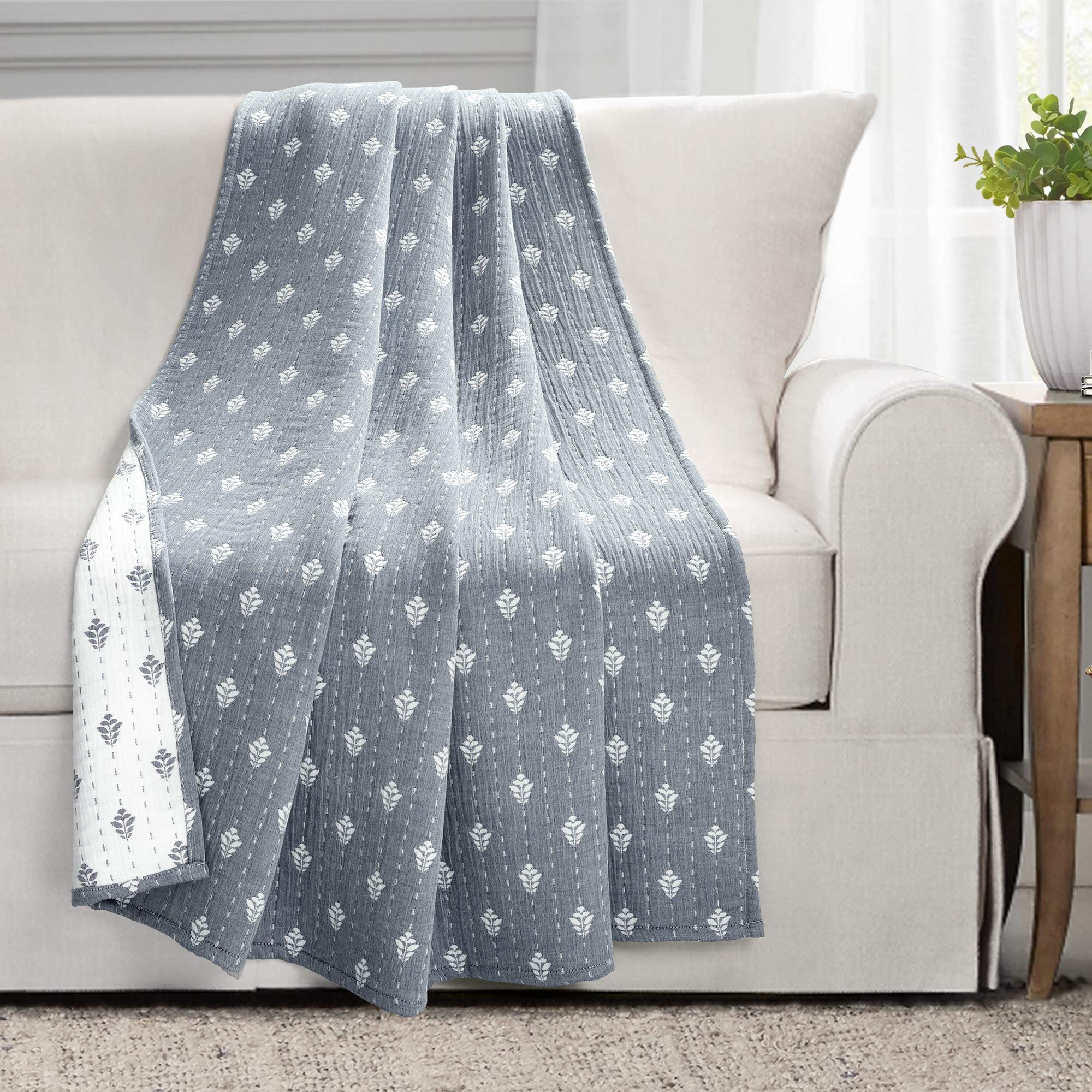 Lush Decor Hygge Cotton Jacquard Throw Blanket for Cozy Home Decor