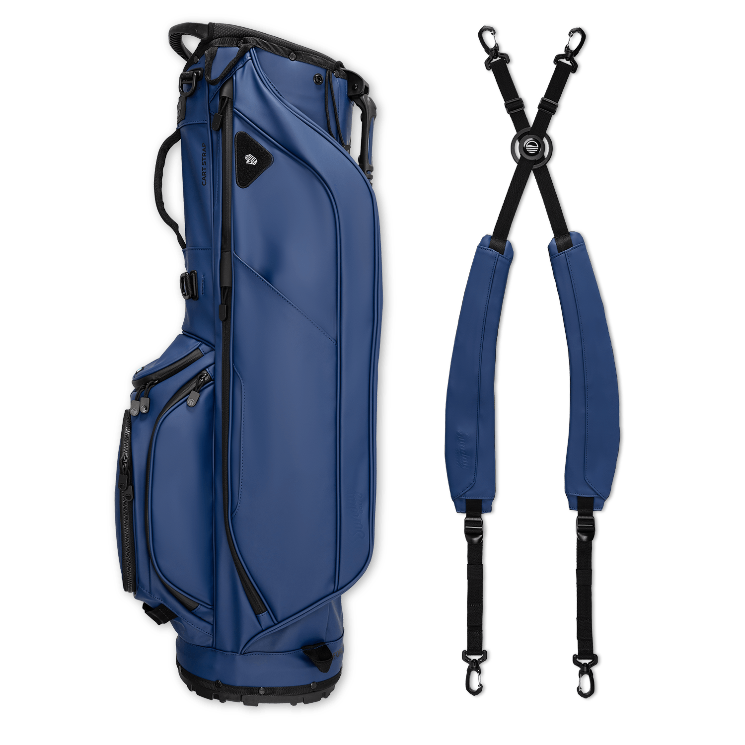Sunday Golf Ryder S Class Navy Vegan Leather Golf Bag – Lightweight & Durable for Men & Women | Perfect for Driving Range, Course & Travel
