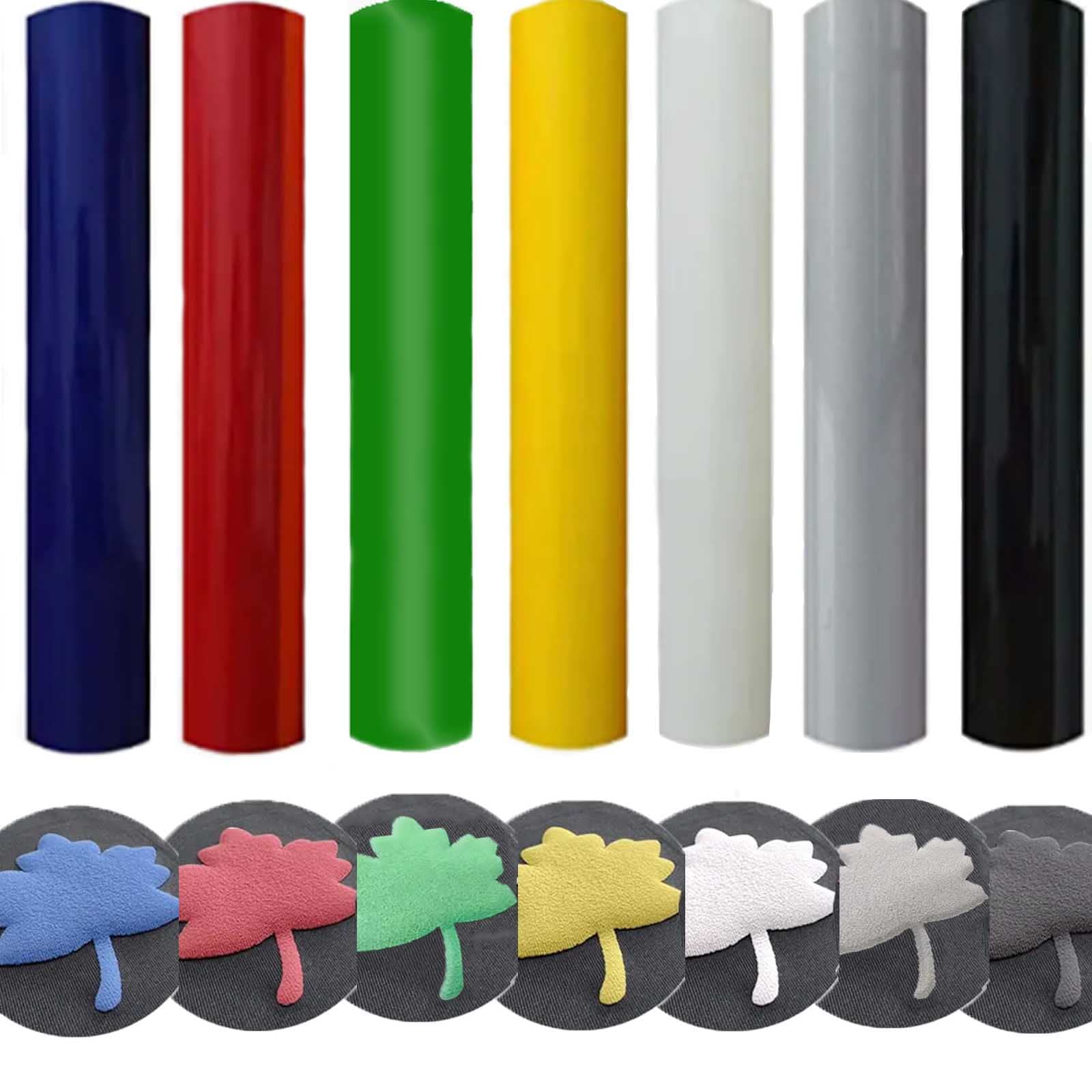 3D Puff Heat Transfer Vinyl Bundle - 7 Colors (12