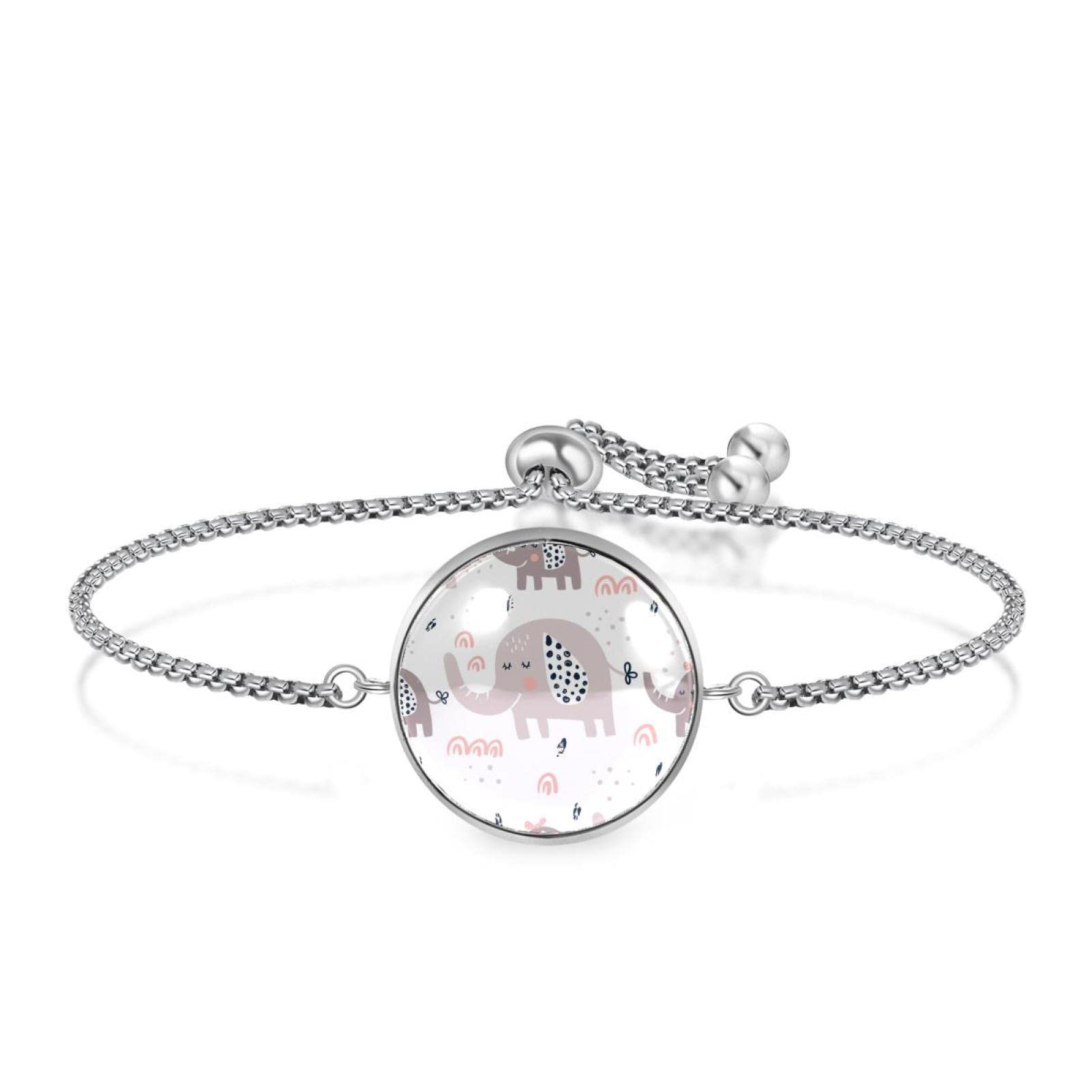 Adjustable Elephant Chain Bracelet for Women - Fashion Jewelry Gift for Birthday, Christmas, Friends - Cute Baby Elephant Charm - Perfect for Casual Wear, Office & Special Occasions