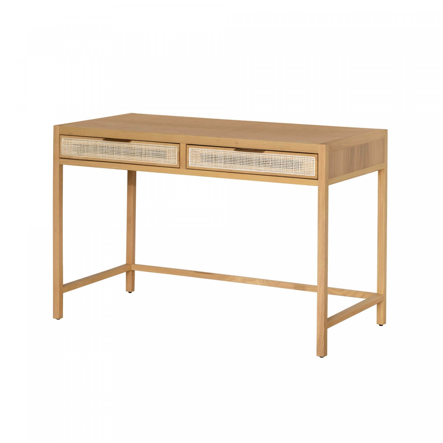 Natural Wood Nurelle Desk - Modern Home Office Desk for Study & Work - Ergonomic Writing Desk with Storage for Small Spaces