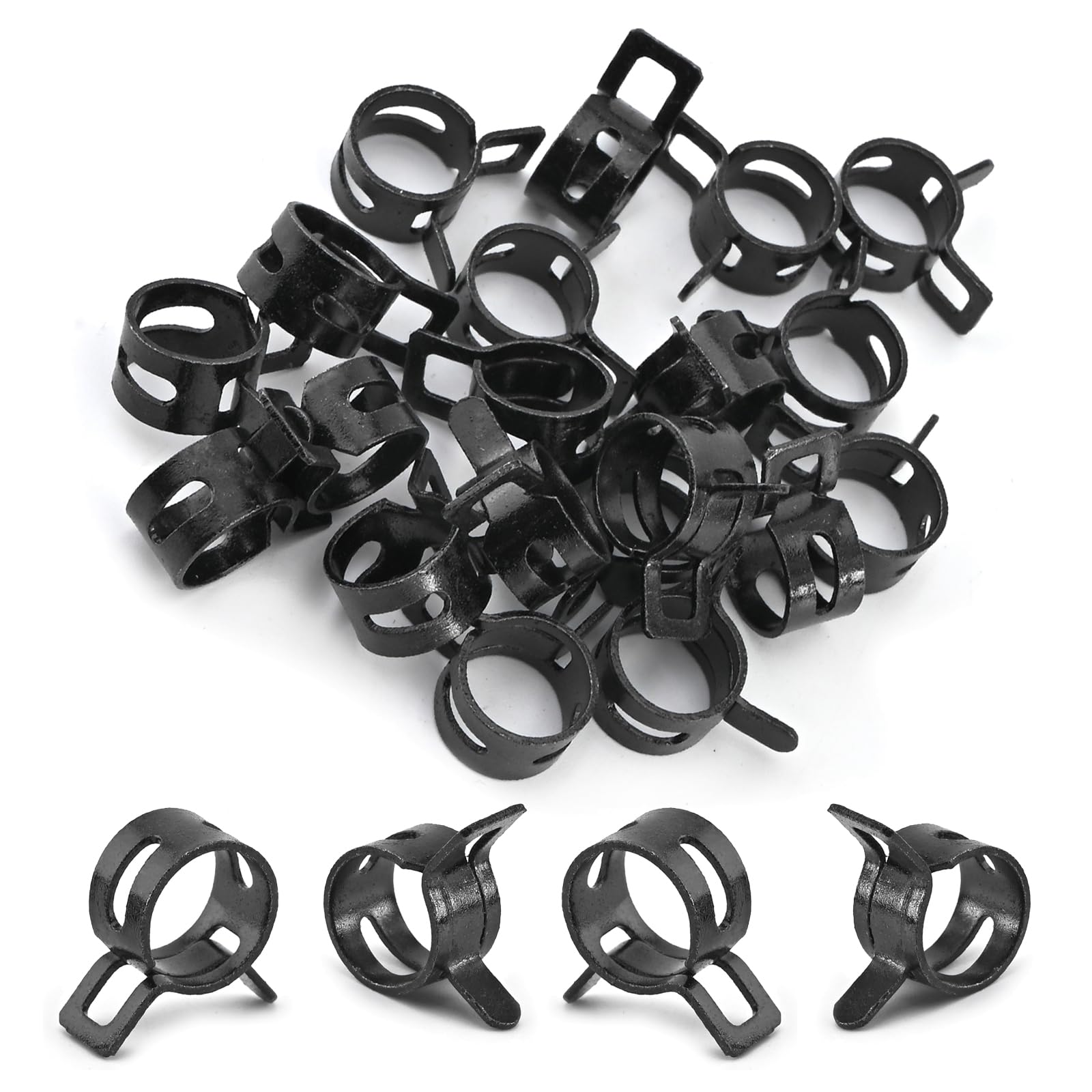 MroMax 30Pcs 11mm Hose Clamps for Fuel Line & Vacuum Hose - Automotive Fastener