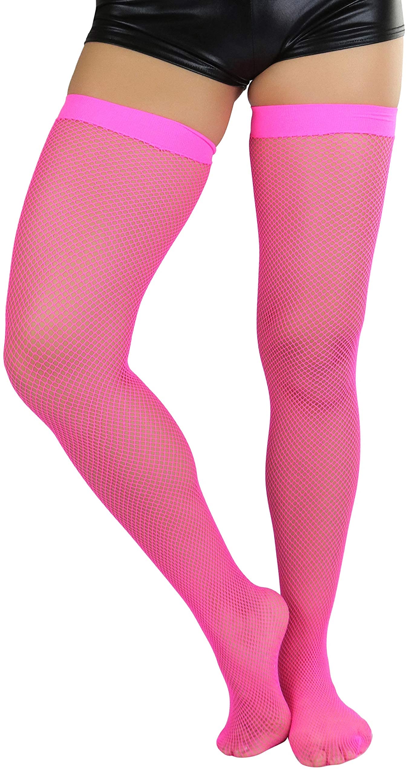 ToBeInStyle Women’s Bright & Vibrant Fishnet Thigh High Stockings - Sexy Fashion Hosiery for Parties, Cosplay & Night Out Outfits
