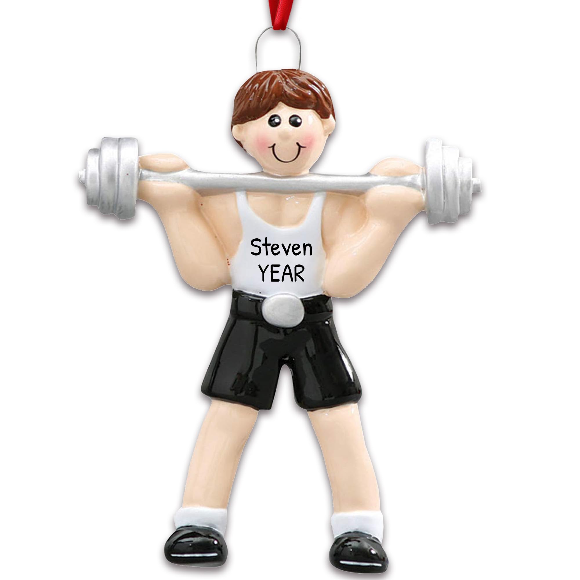 Personalized Weight Lifting Christmas Ornament 2024 - Custom Gym & Workout Decor for Weightlifters | Perfect Gift for Fitness Enthusiasts & Men | Ideal for Tree Decor, Gym Locker, or Holiday Stocking Stuffer