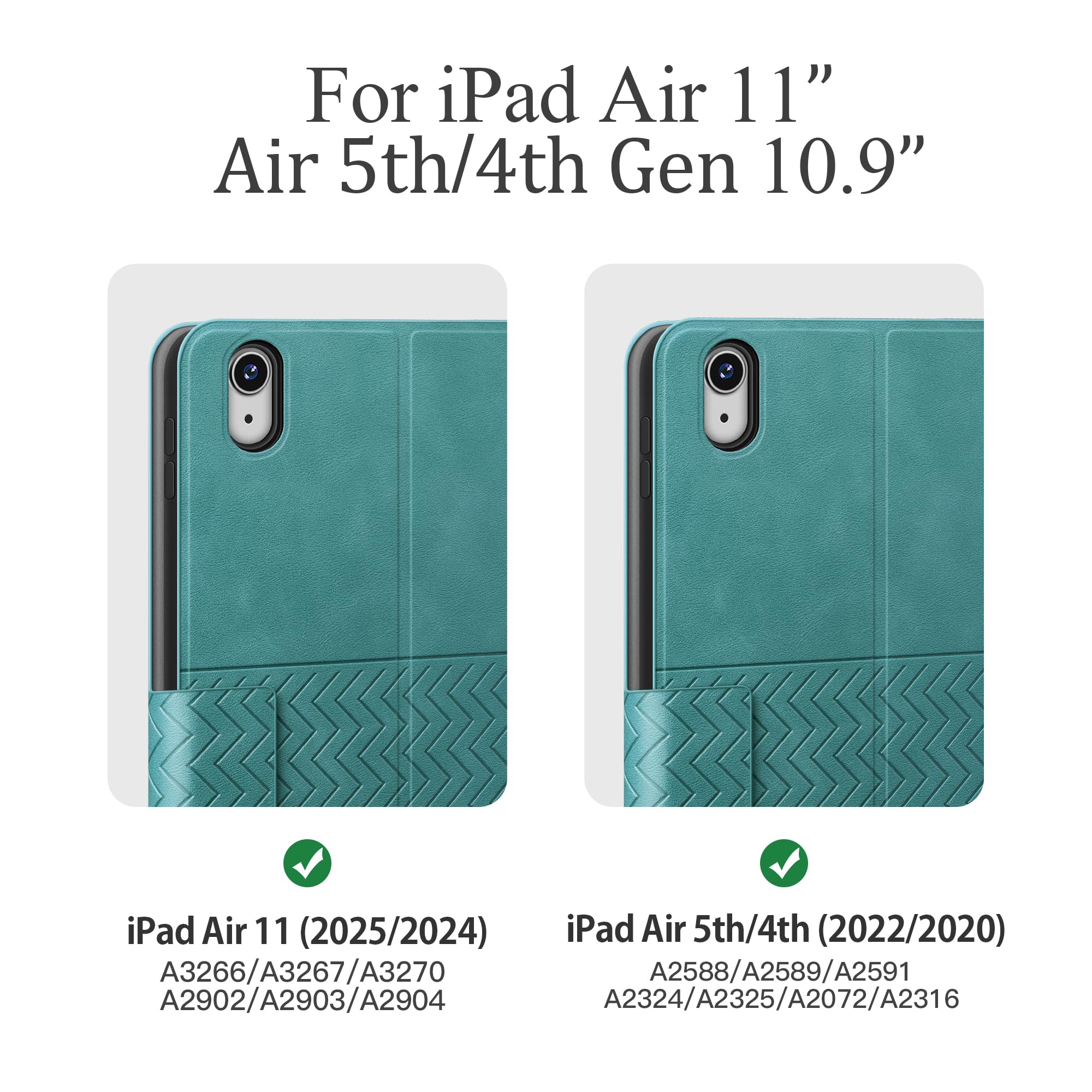 Premium Protective Case for iPad Air 11 Inch M3/M2 (2025/2024) & iPad Air 5th/4th Gen (2022/2020) - Shockproof Cover with Apple Pencil Holder, Auto Sleep/Wake, Adjustable Stand - Perfect for Work, Study & Travel (Green)