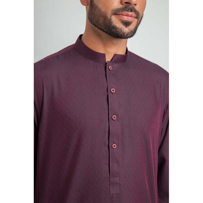 Handwoven Maroon Diamond Lattice Cotton Kurta for Women | Traditional Indian Tunic Top | Comfortable Ethnic Wear for Festivals, Weddings & Casual Outings