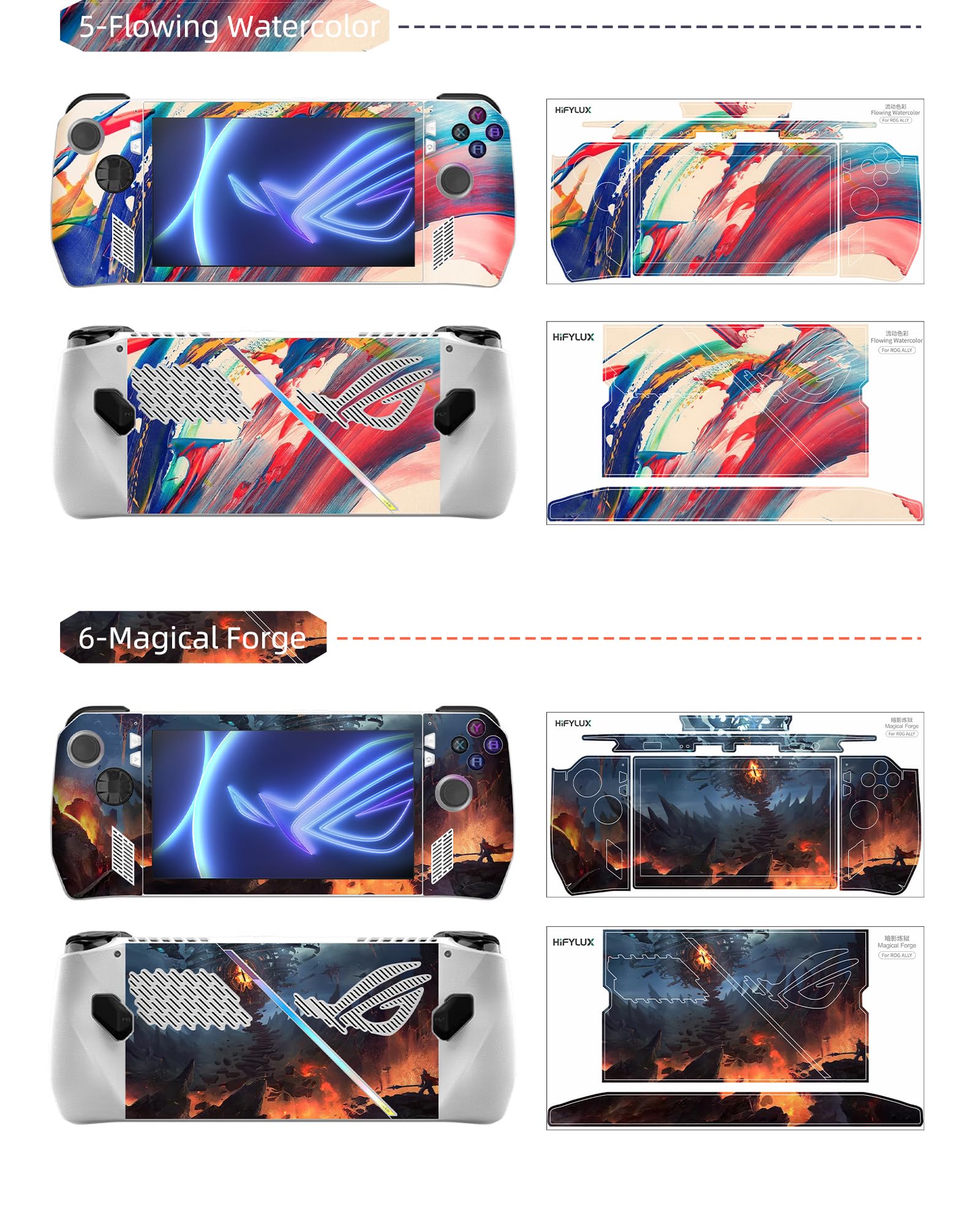 ROG Ally Gaming Skin Sticker - Scratch Protection Film for ASUS ROG Ally Console | Durable Vinyl Decal for Gaming Machine Protection | Perfect for Travel, Gaming Sessions & Device Personalization
