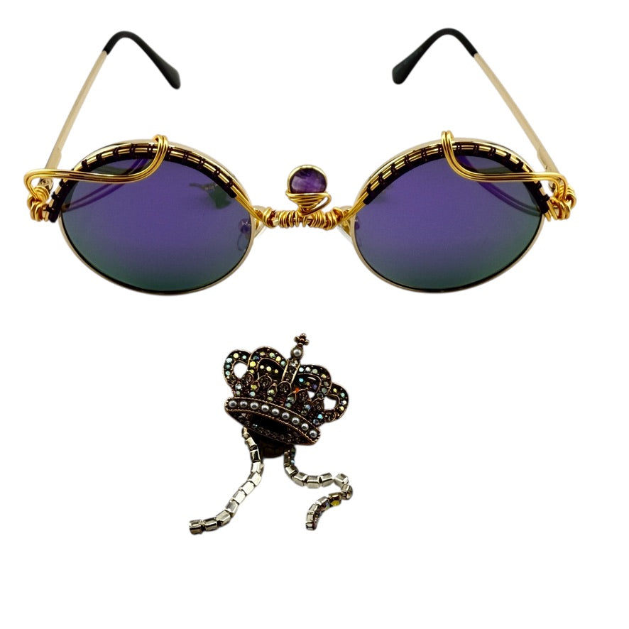 Handmade Amethyst Crown with SpunClips™ - Unique 1 of 1 Jewelry Piece for Special Occasions & Spiritual Healing