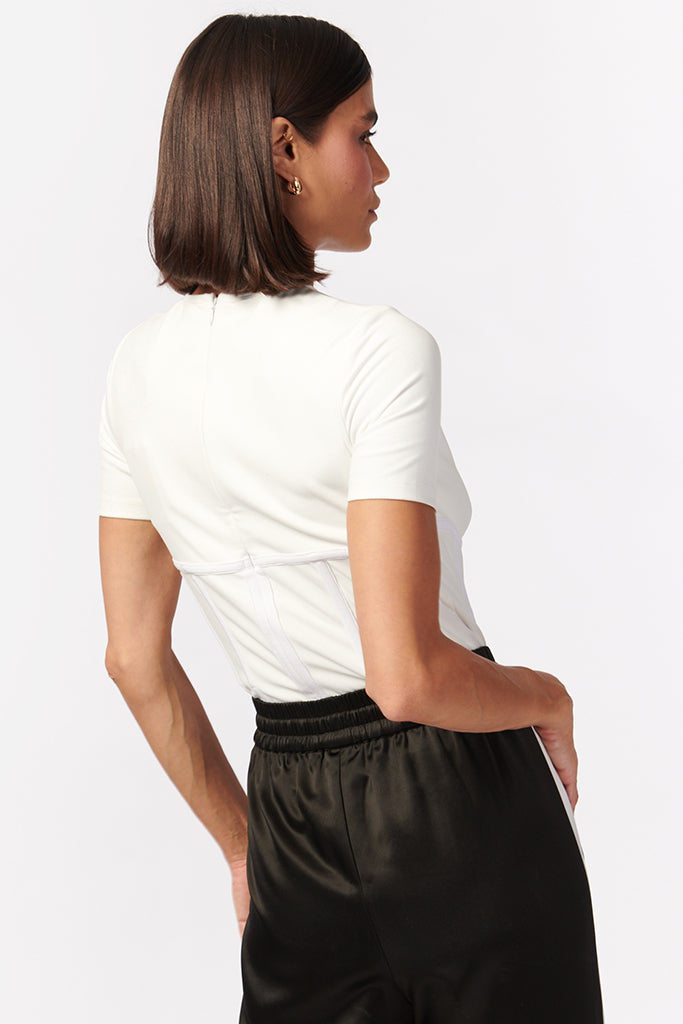 Cami NYC Xenia Bodysuit for Women - White Seamless Stretch Bodysuit Top | Perfect for Layering, Night Out, and Everyday Wear